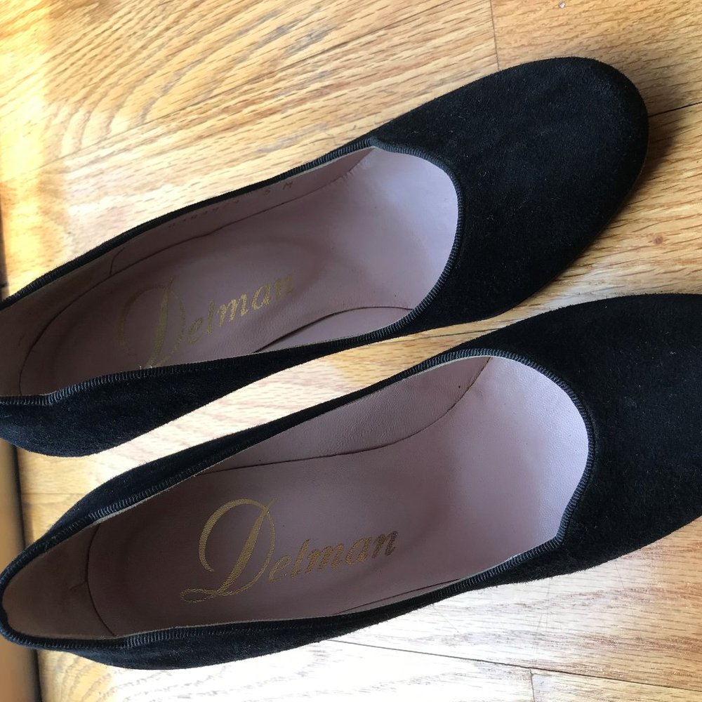 Delman black suede pumps size 5